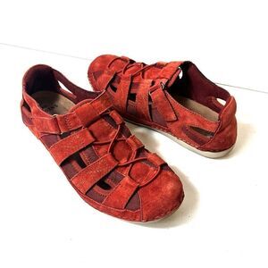 Earth Origins Womens Sz 10M Flats Comfort Casual Paprika Fisherman Leather Shoes